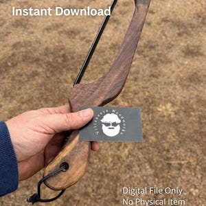 May include: A wooden peeler with a curved handle and a black blade. The peeler is held in a hand, with a business card that reads "Villeneuve Woodworks" and the text "Printable PDF Instant Download" and "Digital File Only No Physical Item".