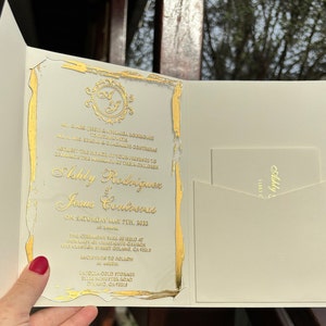 Bruiloftuitnodiging alles-in-één acryluitnodiging met vak, luxe uitnodiging met RSVP-retourenvelop en gepersonaliseerde verzendenveloppen