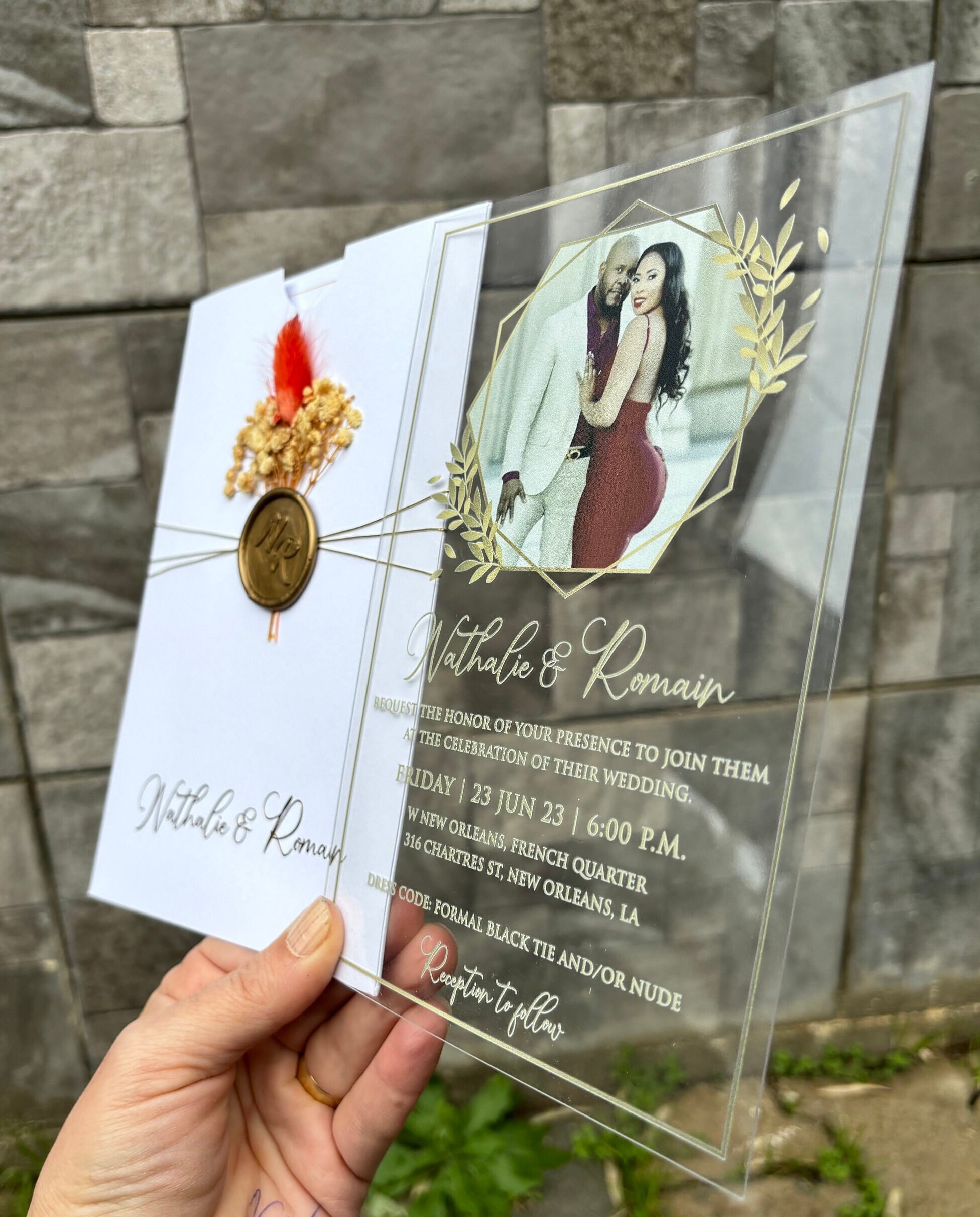 Acrylic Wedding Card Customize Photo. Acrylic Wedding İnvitation. Photo ...