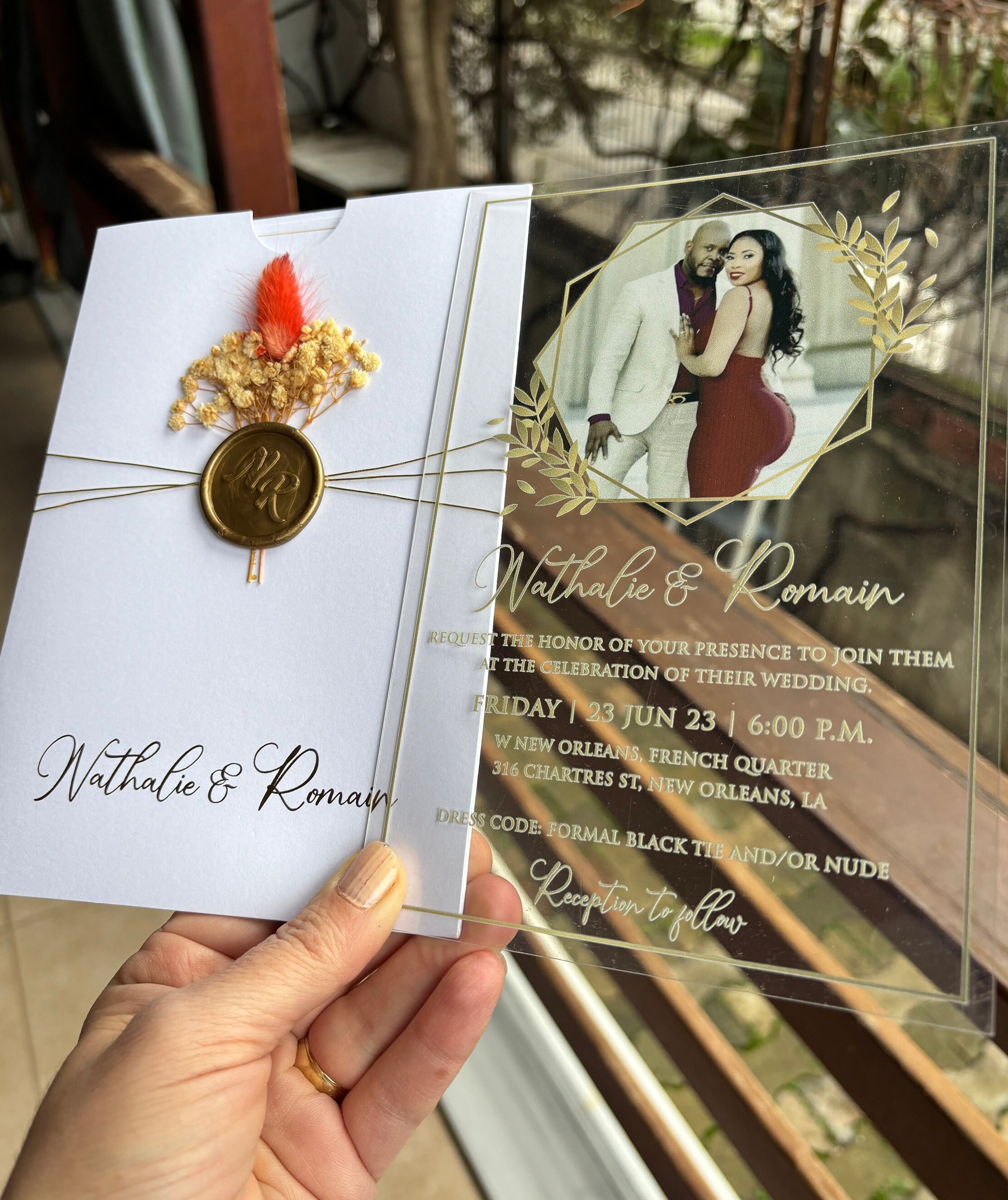 Acrylic Wedding Card Customize Photo. Acrylic Wedding İnvitation. Photo ...
