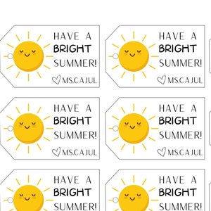 Have a Bright Summer End of Year Tags