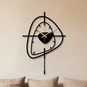 Minimalist Design Black Wall Clock, Minimal Large Metal Wall Clock, Modern Silent Oversize Wall Clock, Horloge Murale, Wanduhr, Clock Gift