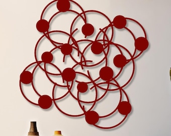 Mid-Century Modern Metal Wall Sculpture, Abstract Geometric Art