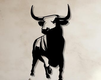 Black Bull Metal Wall Art, Modern Farmhouse Decor