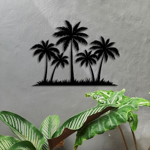 Tropical Palm Tree Forest Metal Wall Art