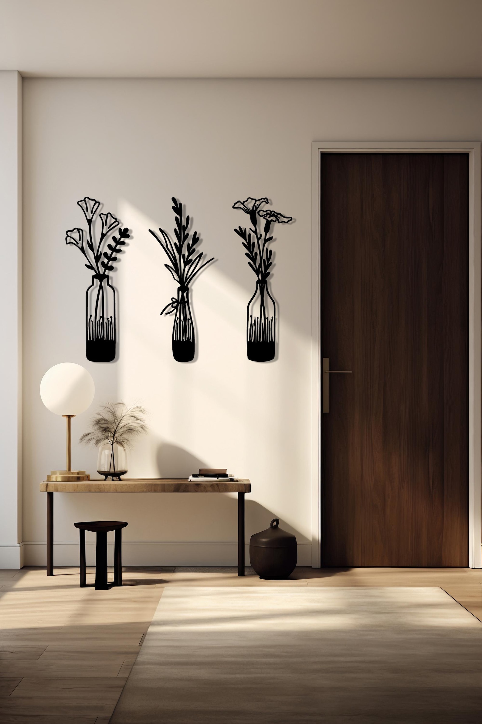 3 Piece Metal Flower Wall Art, Wildflower Home Decor - Etsy