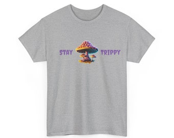 Psychedelisches Pilz-T-Shirt, Trippy Magic Mushroom-Logo, ästhetisches Design für Streetwear, Rave und trendige Outfits