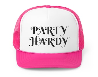 Party Trucker Hat, Cute "Party Hardy" Design, Perfect For All Fun Events, Bachelorette Theme, and College Vibes