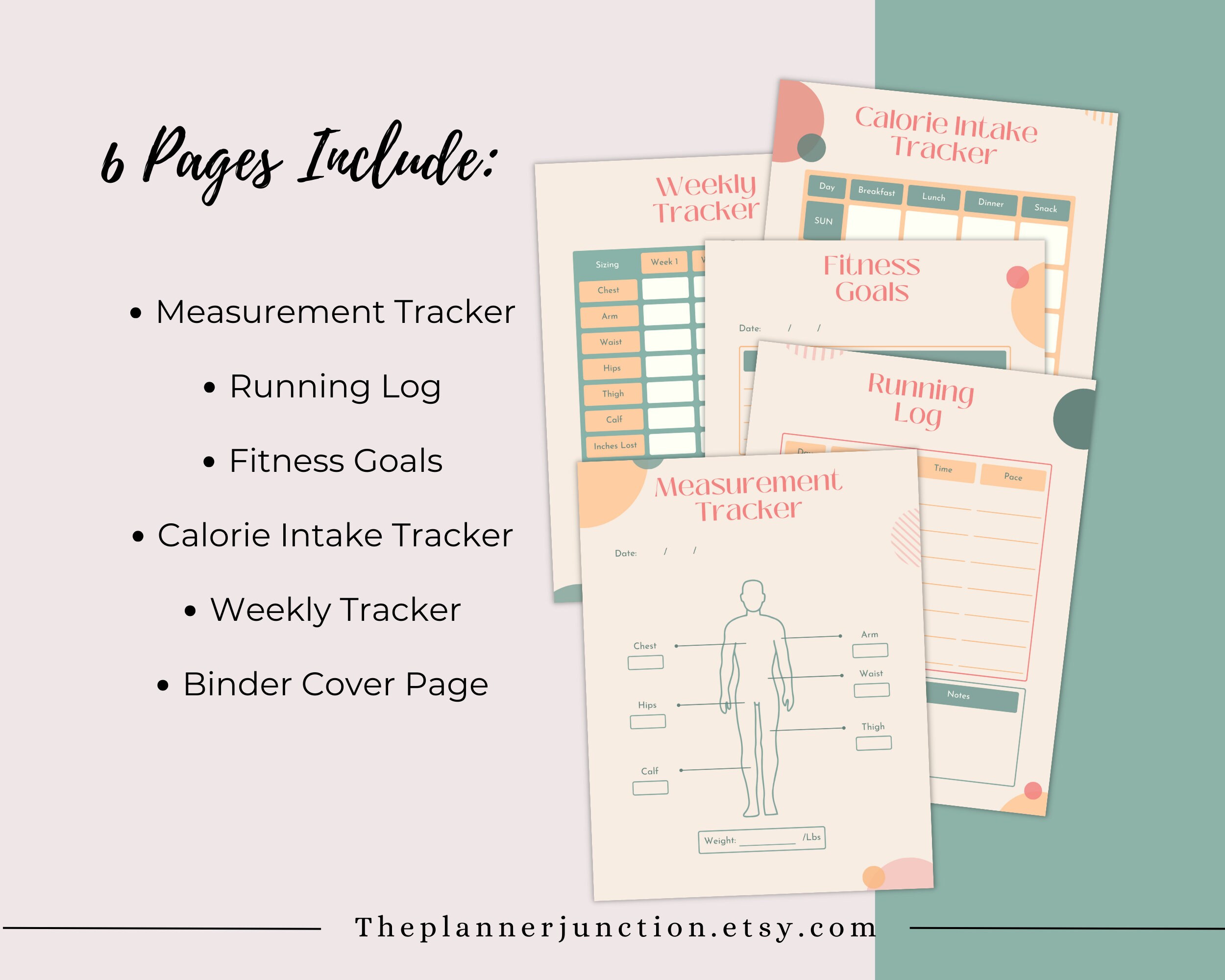 Body Measurement Tracker Printable: Fitness Planner (digital Download ...