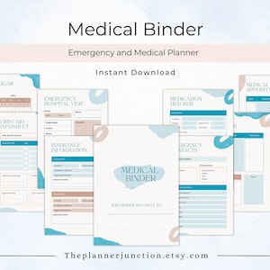 Digital Medical Planner Template | Healthcare Planner | Health Planner | Medication Tracker | Medical Binder | Medical Planner Printable