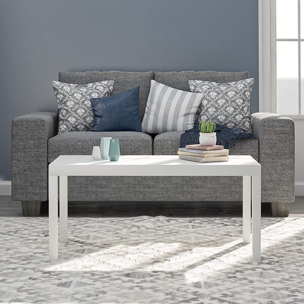 Ameriwood Home Parsons Modern Coffee Table, White