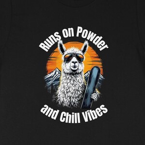 Cool Llama Alpaca Snowboarding Skiing T-Shirt Sweatshirt, Funny Llama Alpaca Winter Sports, Graphic Shirt, Outdoor Adventure Llama Fan Gift