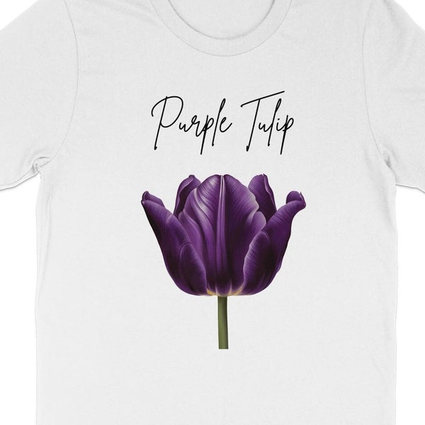 Purple Tulip Flower T-Shirt / Sweatshirt, Elegant Floral Design Tee/Sweater, Spring Blossom Women's Top, Botanical Fashion,Nature Lover Gift