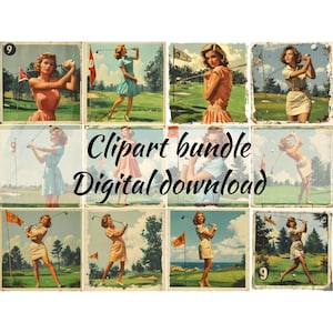 Década de 1950 Vintage Lady Golfer Clipart Descarga instantánea, Preppy Abandoned Wives Golf, Wives Golf Club, Coqueta, Golf Mama, Golf Wife, PNG instantáneo