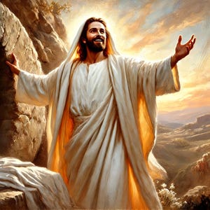 Easter Resurrection Jesus Ceramic Tile Art, Hand Sublimated Square, Trivet, Christian Traditional Inspired, Great Gift, FREE US Shipping