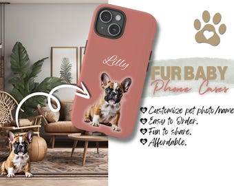 Stoere telefoonhoes, baby bont, personaliseren naam huisdier foto, populaire telefoonmodellen, perfect cadeau huisdierliefhebber, gedenkteken huisdier, hond, kat