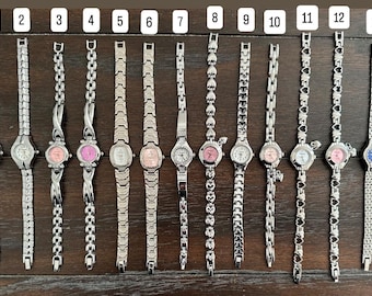 Vintage Y2K Silver Dainty Skinny Wristwatch