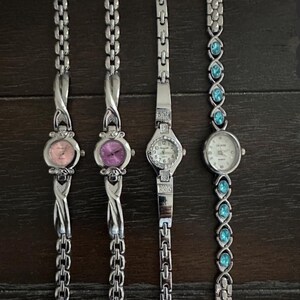 Vintage Y2K Silver Dainty Skinny Wristwatch - Etsy display picture 1