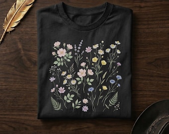 Comfort Colors® Pastel Wildflower Tee | Spring Meadow Botanical Shirt | Cottagecore Floral | Daisy Gift