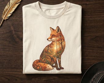 Comfort Colors® Autumn Fox Tee | Fall Forest Fox Art Shirt | Cottagecore Nature | Fox Lover Gift
