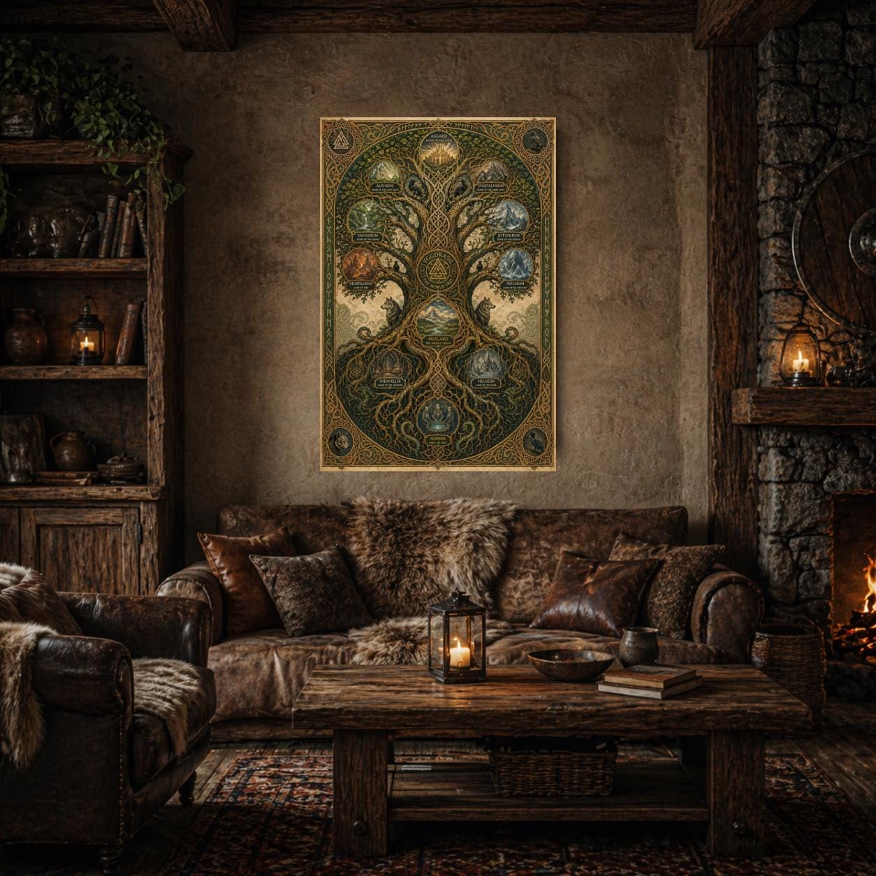 Yggdrasil — the World Tree | Norse Mythology Print | Nine Realms Poster ...