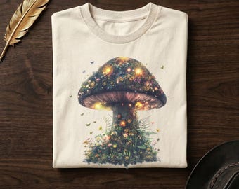 Comfort Colors® Enchanted Garden Mushroom Tee | Magical Wildflower Butterfly Shirt | Cottagecore | Gift for Her