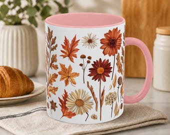 Autumn Wildflower Mug | Fall Floral Coffee Cup | Cottagecore Nature Gift | Botanical Tea Lover