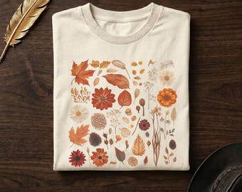 Comfort Colors® Fall Wildflower Tee | Autumn Nature Collection Shirt | Botanical Field Guide | October Gift