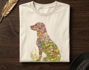 Comfort Colors® Wildflower Dog Mom Tee | Floral Lab Silhouette Shirt | Dog Lover Botanical | Gift