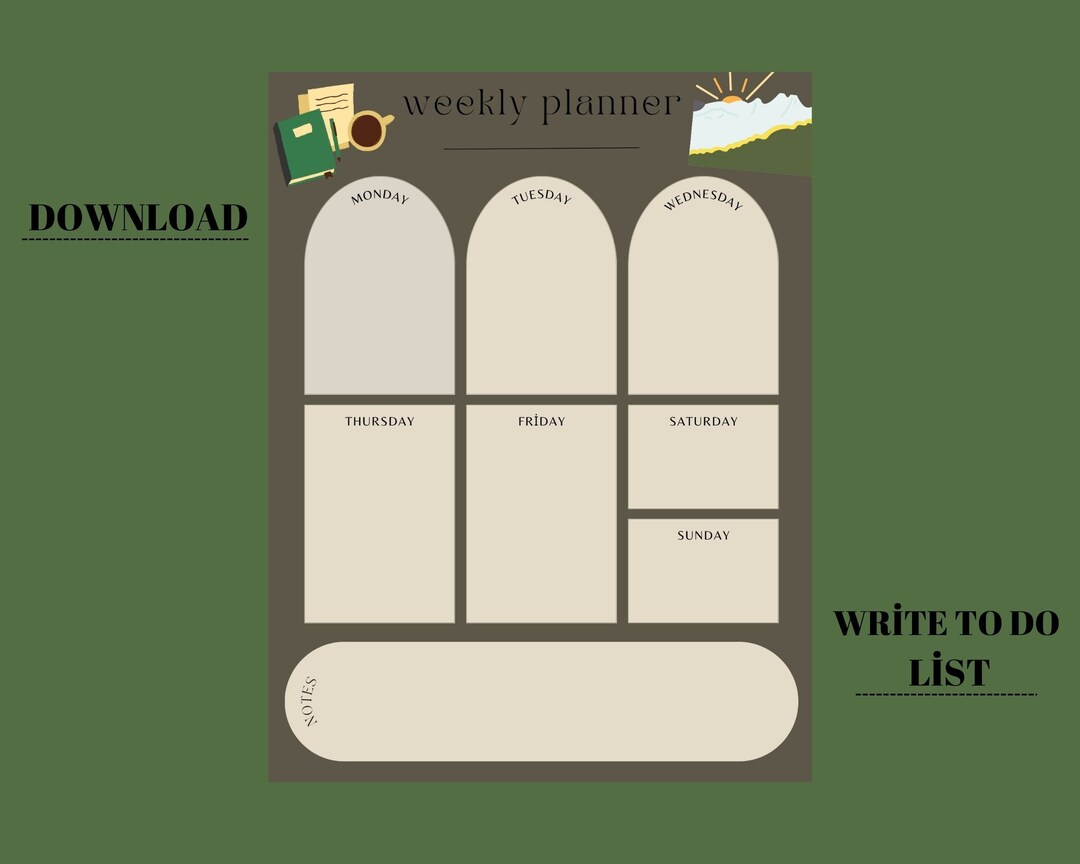 Weekly Planner Printable to Do List / Weekly Planner Printable - Etsy