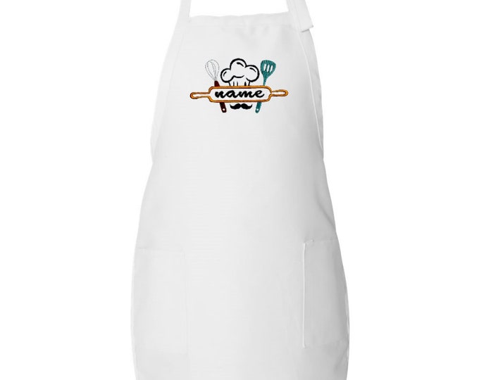 Custom Aprons, personalized Aprons, Embroidered aprons, Custom Logo Embroidery Digitized, Aprons, Women Man  Aprons.