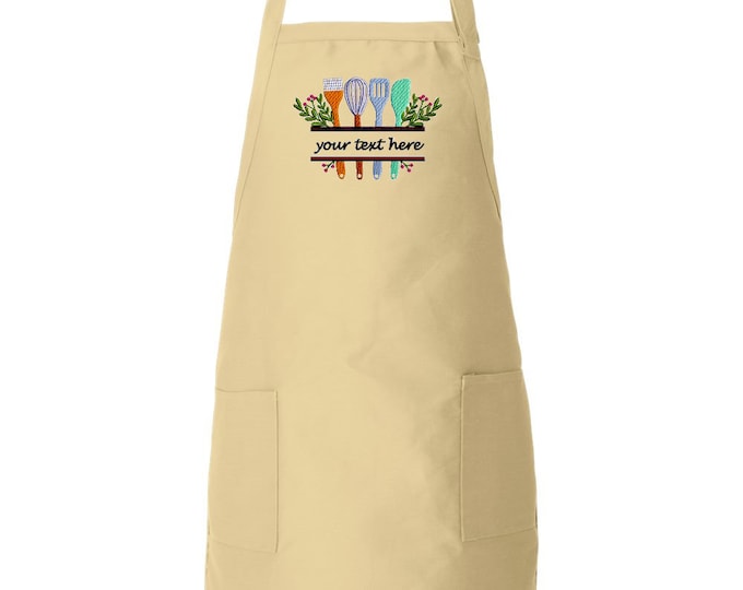 Custom Aprons, personalized Aprons, Embroidered aprons, Custom Logo Embroidery Digitized, Aprons, Women Man  Aprons.