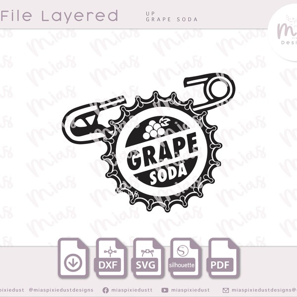 Grape Soda SVG Up movie Dxf file for vinyl decal Grape Soda Svg file for props Up movie svg