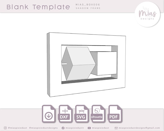 Shadow frame with Cubes Template Photo spin cube Frame file for Cricut Shadow frame file for Silhouette Shadow Frame and Cube SVG frame