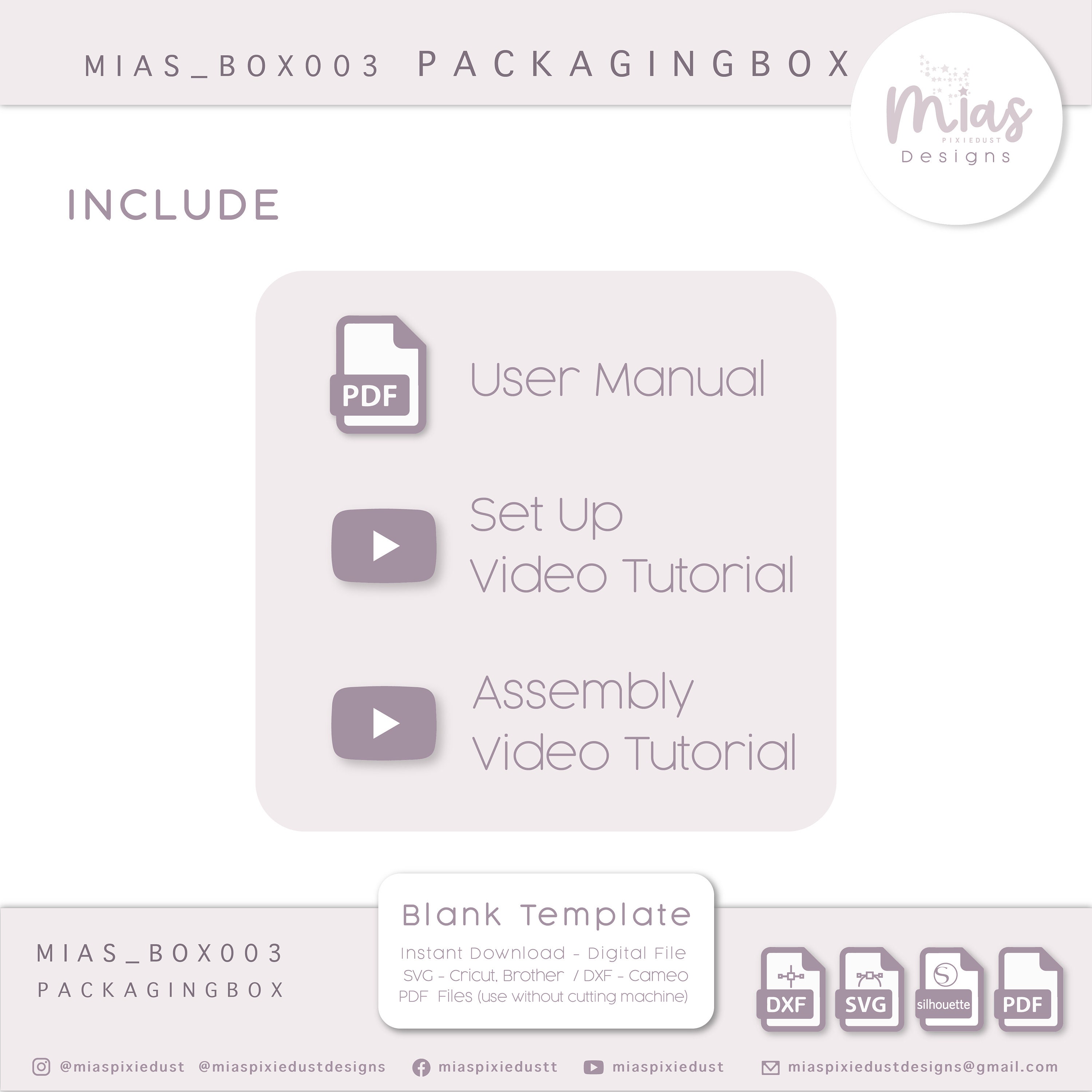 Packaging Box Template Cut File for Small Business Rectangular BOX With ...