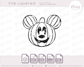 Mickey Halloween pumpkin SVG Mickey Head svg Mickey Halloween file for vinyl decal Mickey for sublimation Mickey Halloween cut file Cricut