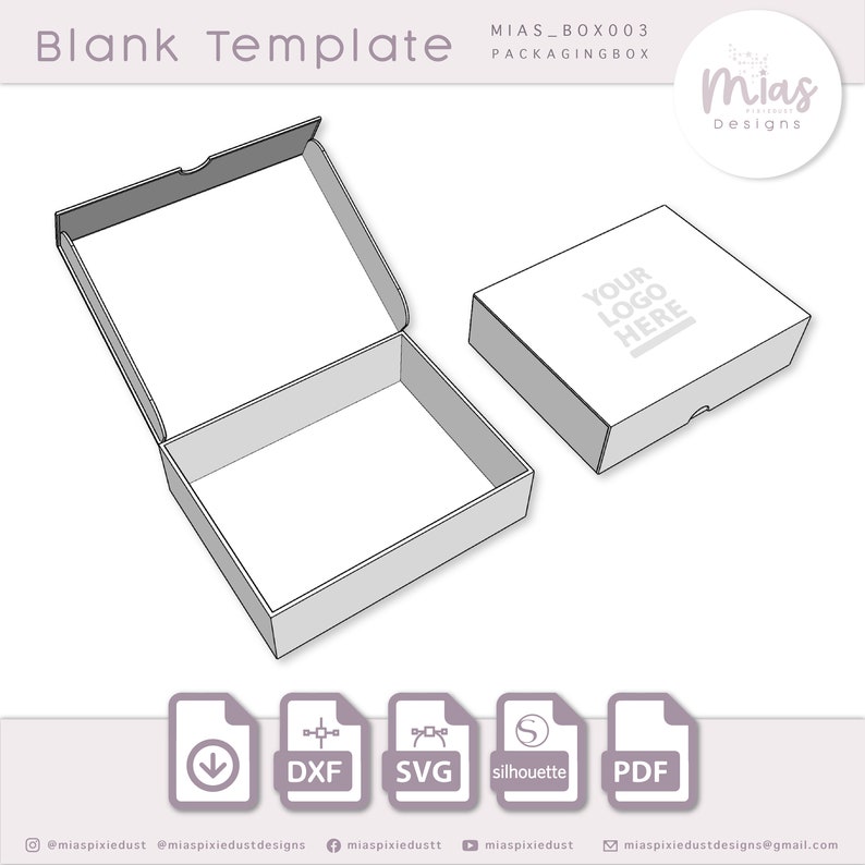 MIAS Packaging Box Template Dxf Svg Pdf Instant Download Etsy