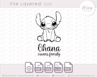 Stitch svg Ohana means Family Stitch svg vinyl decal file stitch svg sublimation file stitch ohana dxf file Lilo and Stitch cut file