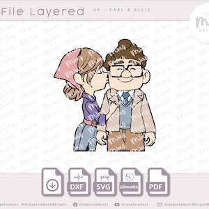 Carl and Ellie SVG Up movie Carl and Ellie PNG Up Couple file for vinyl Up file for Sublimation Carl and Ellie SVG for Cricut and Silhouette