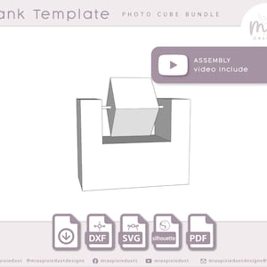 Spin Photo Cube Frame SVG dla Cricut Picture Gift Template Plik ramki spin cube Plik ramki Shadow Frame Szablon uchwytu na pływającą kostkę