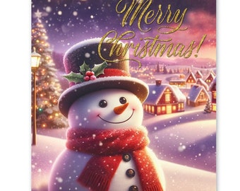 Tarjeta de Navidad de muñeco de nieve (objeto físico)