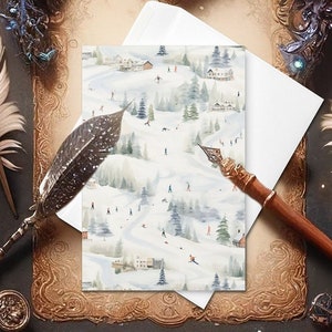 Wenskaart "Winter Wonderland Ski Retreat" (fysiek item)