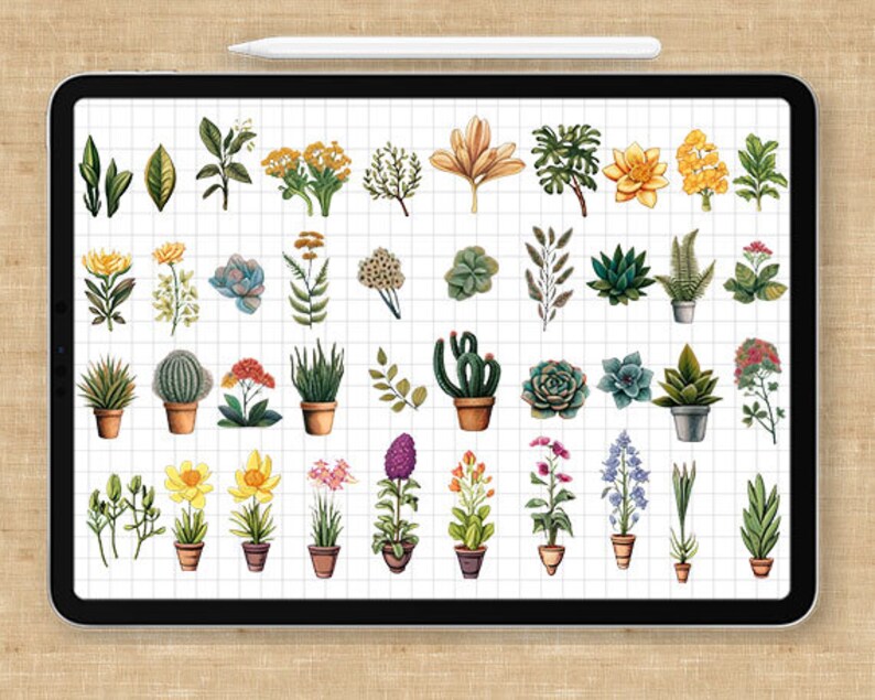 PLANT 80 Goodnotes Stickers Digital Stickers Hand Drawn Precropped Etsy