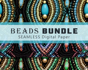 Beads #9 - Digital Paper - SEAMLESS - 3 Designs - 3600 x 3600 pixels (37.5 in x 37.5 in)  - Commercial Use