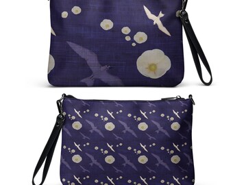 Manu-o-Kū (Gygis alba) & Flowers of Autograph Tree, Crossbody bag