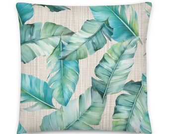 Banana Leaves Cover with Pillow Insert (18"x18", 20"x12", 22"x22")