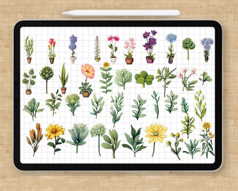 PLANT 80 Goodnotes Stickers Digital Stickers Hand Drawn Precropped Etsy