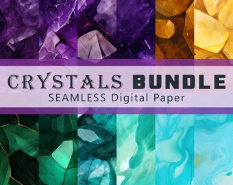 CRYSTALS Digital Paper - SEAMLESS - 12 Designs - 1152 x 1152 pixels (12 in x 12 in)  - Commercial Use
