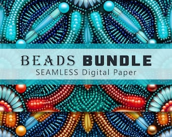 Beads #1 - Digital Paper - SEAMLESS - 3 Designs - 3600 x 3600 pixels (37.5 in x 37.5 in)  - Commercial Use
