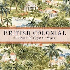 British Colonial #1, SEAMLESS Patterns - Digital Paper - 1 Design - 3600 x 3600 pixels  - Commercial Use